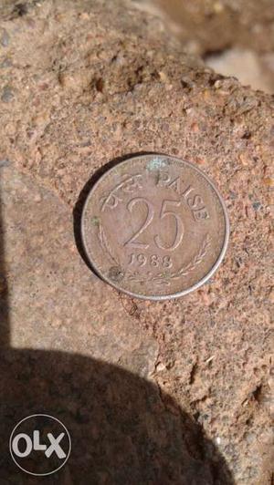 Old 25 paisa coin in bv 