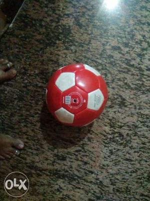 Red And White Soccer Ball