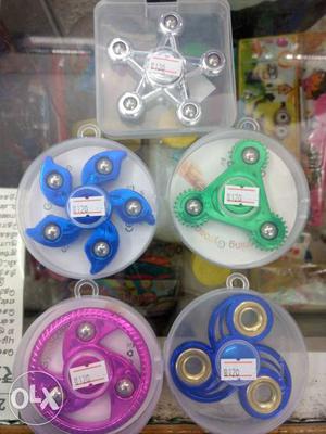 Silver,blue,green And Pink Hand Spinners