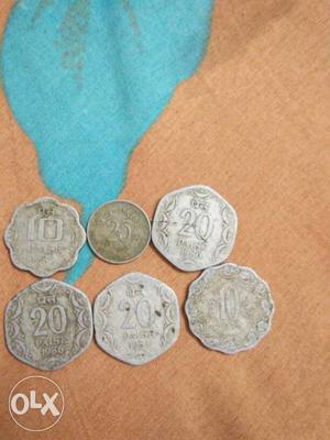 Six Scalloped Edge Coins