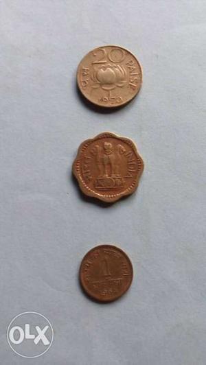Three Gold Indian Coins Collection