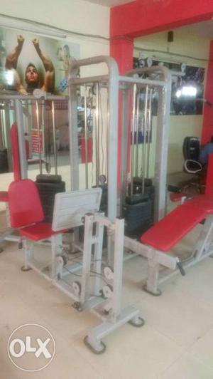 White And Red Incline Bench