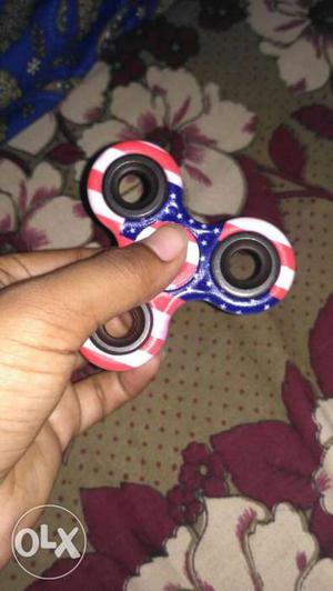 White, Blue And Red Fidget Spinner