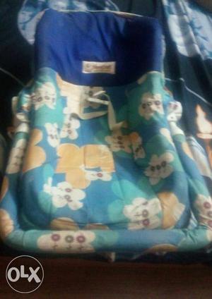 Baby's Blue And White Floral Seat Carrier