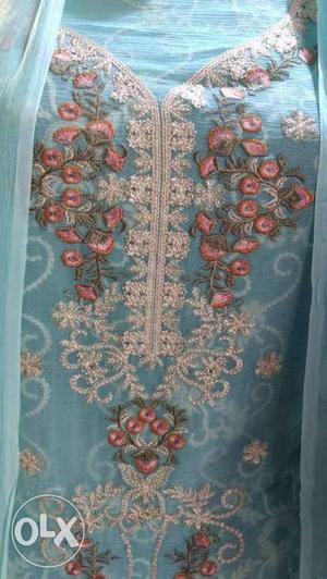 Beautiful blue,fully embroidered back n front n