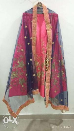 Beautiful pink embroided lehenga. fabric used is