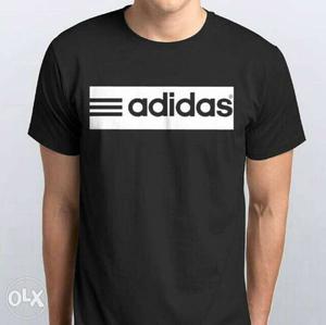 Black And White Adidas Crew Neckline Shirt