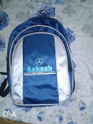 Blue And White Aakash Backpack