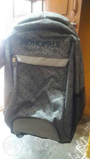 Gray And Black Monoprix Backpack