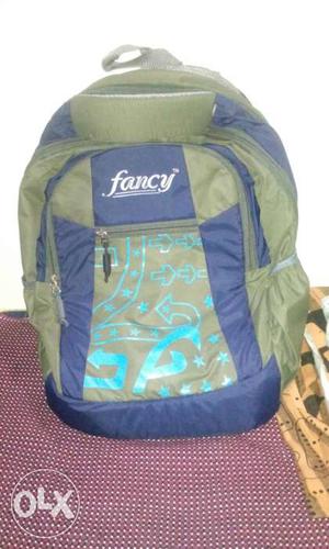 Gray And Blue Fancy Backpack