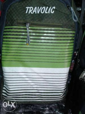 Green And White Travolic Backpack