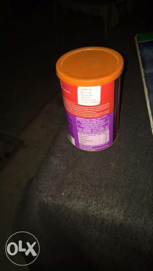 Orange And Purple Labeled Can