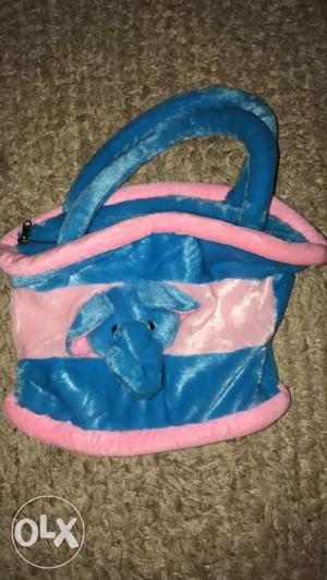 Pink And Blue Elephant Bag