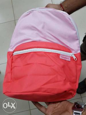 Pink And Red Stripe Backpack
