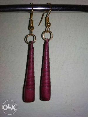 Purple And Gold Hook Earrings