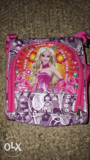 Purple Barbie-printed Backpack