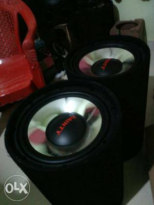 Round Black And Grey Subwoofers