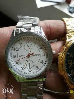 Silver Link Quartz Chronograph Watch