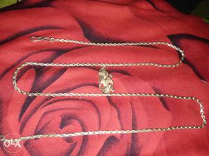Silver chain and locket 2ft long chain. heavy