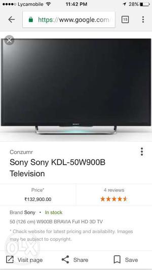 Sony BRAVIA 50 Inches 3D LED TV (KDL 50W900B)