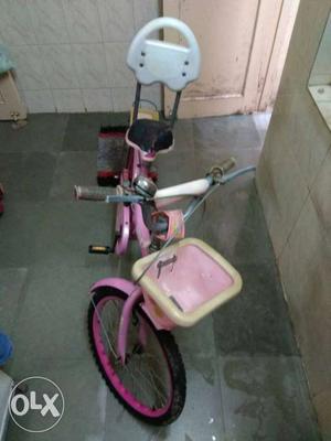 Toddler's Pink Bicycle With Basket