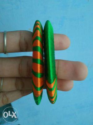 Two Green Bangle Bracelets