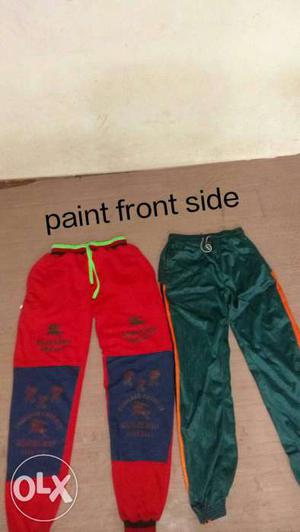 Unused No wash Red And Green Sweat Pants 2 pants only 550