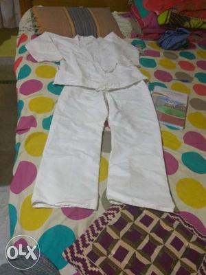 White Long Sleeve Shirt And Pants Set