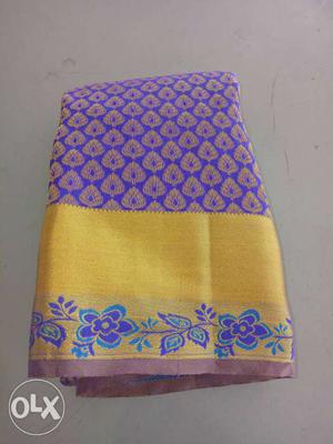 Yellow And Purple Floral Dupatta