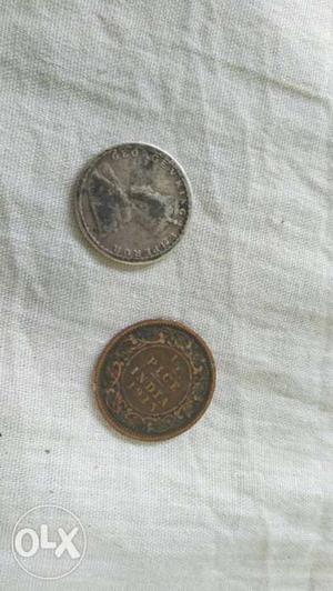 2 coin r silver and bronge
