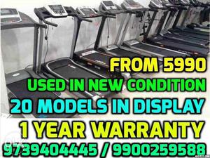 20 Treadmills in display, Used Treadmill with 1 year
