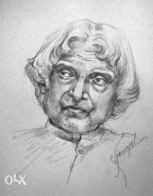 Abdul kalam Portrait Pencil Sketch
