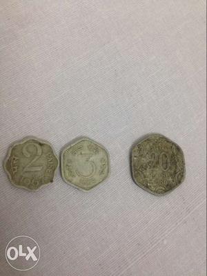 , And 20 Indian Paise old Coin