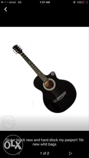 Black Wooden Guitar new whit bag and accesories