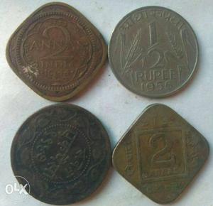 Four Copper very old coin collection
