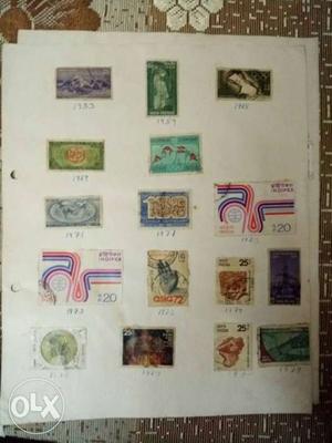 Old collection of postal stamp around 70 years