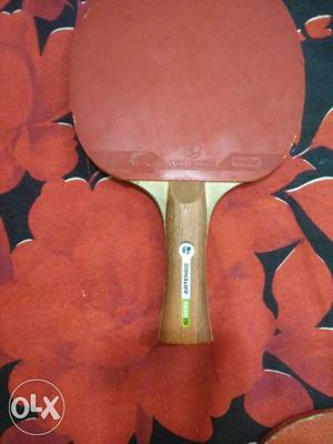 Red And Brown Ping Pong Racket
