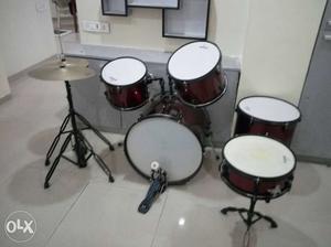 Red Jinbao Drum Set With Cymbals Only Rs. 