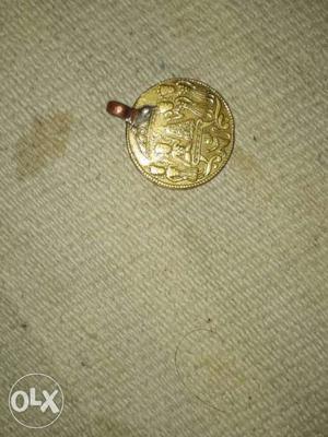 Round Nawanagar Gold Coin Pendant