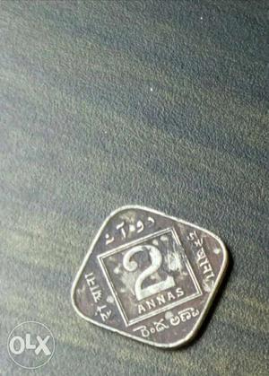 Silver 2 Annas Coin