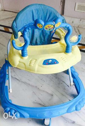 Sunshine Baby Walker with Adjustable Height & Stopper - Blue