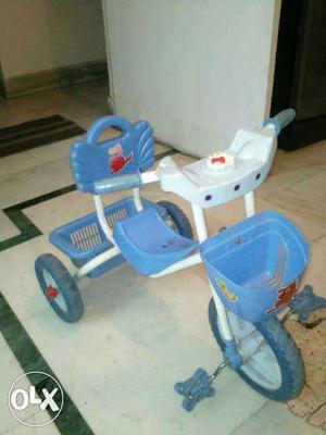 Toddler's Blue And White Pedaled Trike