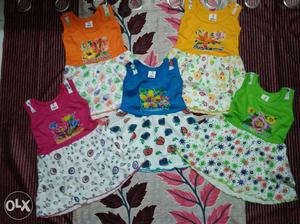 Toddler's Orange, Yellow, Blue, Pink And Green Sleeveless