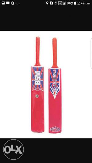Two Red BSM Cricket Bats Screenshot