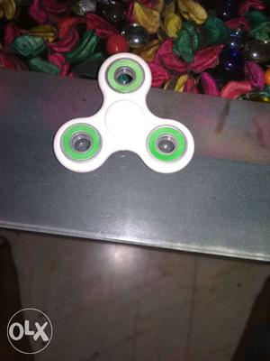 White And Green 3-way Fidget Spinner