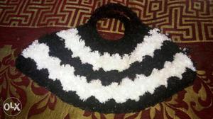 Black And White Knit Handbag