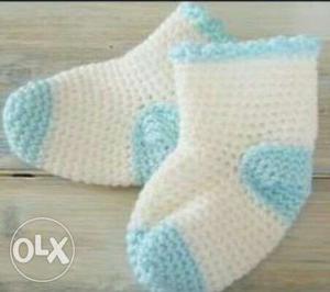 Crochet/ knit woolen socks for 6 to 8 months old