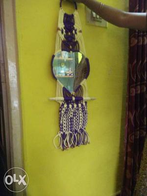 Handmade rajasthani design hanging mirror for wall