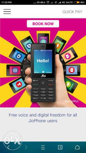 Jio phone registered, contact with me