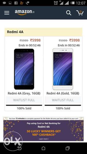 Mi4A 16 gb seal pack in gold avilable